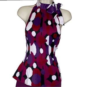 Sunny Leigh Sleeveless Top with Bold Patterns